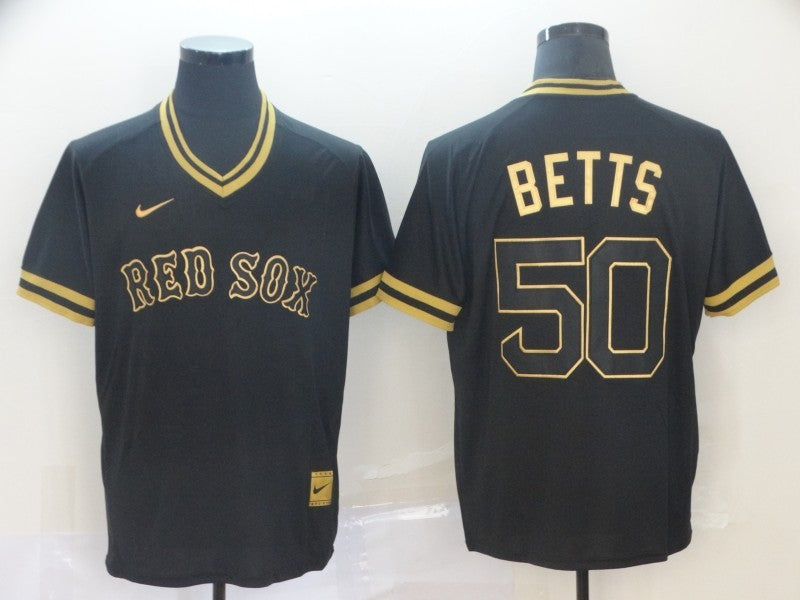 Men's Boston Red Sox Mookie Betts #50 Black Baseball Jersey